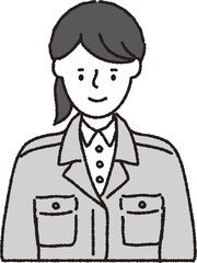 作業着姿の女性