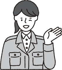 作業着姿の女性_ウィンクこちら