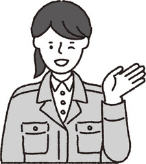 作業着姿の女性_ウィンクこちら
