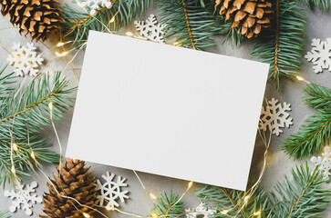 Christmas or New Year greeting card mockup