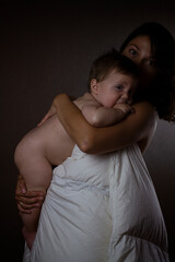 Fototapeta na wymiar mother holding a baby