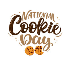 National Cookie Day vector illustration. Bitten cookies icon vector. Chocolate Chip Cookie Day Poster, December 4. 