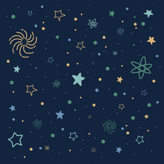 Sky Background, Star Background, Galaxy Wallpaper, Doodle Star Background, Pattern Doodle Star