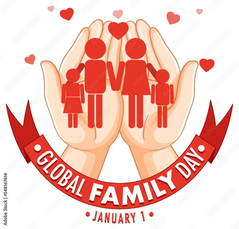 Wall mural global family day logo design