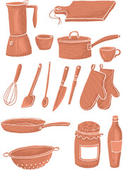 Set - Ausstattung: diverses Zubehör für Küche, Kochen und Essen