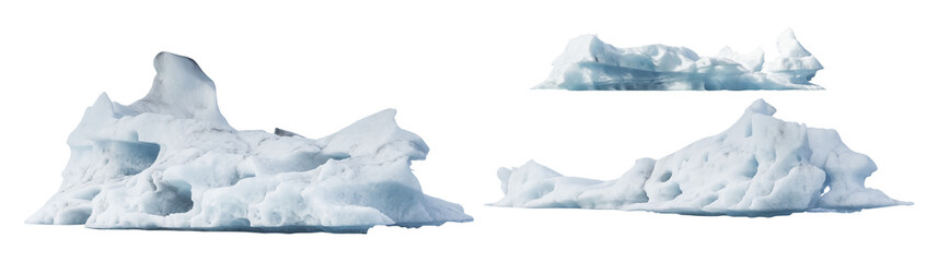 Fototapeta na wymiar Isolated PNG cutout of an iceberg on a transparent background