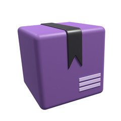 3D Illustration of a Cardboard Box with aesthetic colors suitable for web, apk or additional ornaments for your project