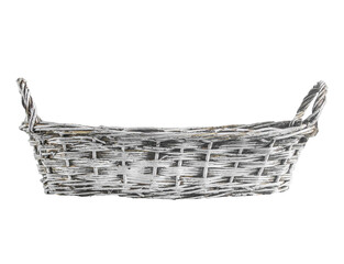 Empty white basket , isolated