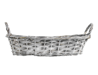 Empty white basket , isolated