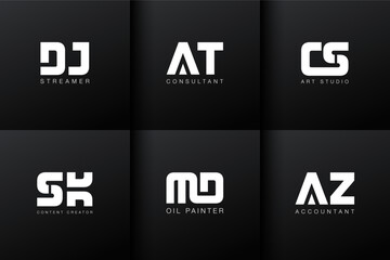 Bold and Modern Letter Logos Collection in Black and White 2