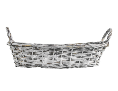 Empty white basket , isolated