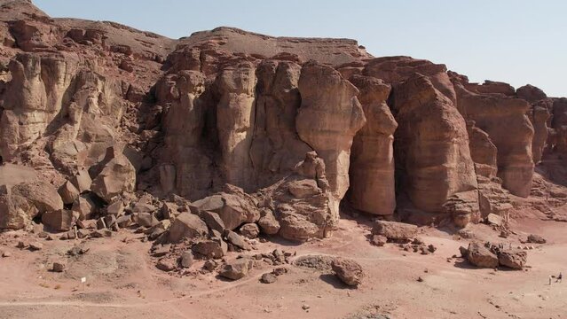 King Solomon's Pillars in Timna Valley national park, Israel. 