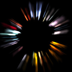 Cool background of vivid and vibrant light flares. Colorful glossy lights display with burst effect. Sparkling multicolored background.