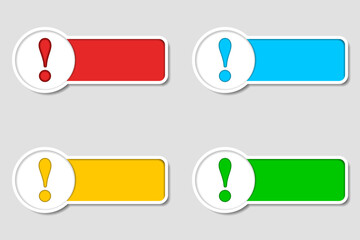 Obraz premium Text box and exclamation mark. Vector illustration