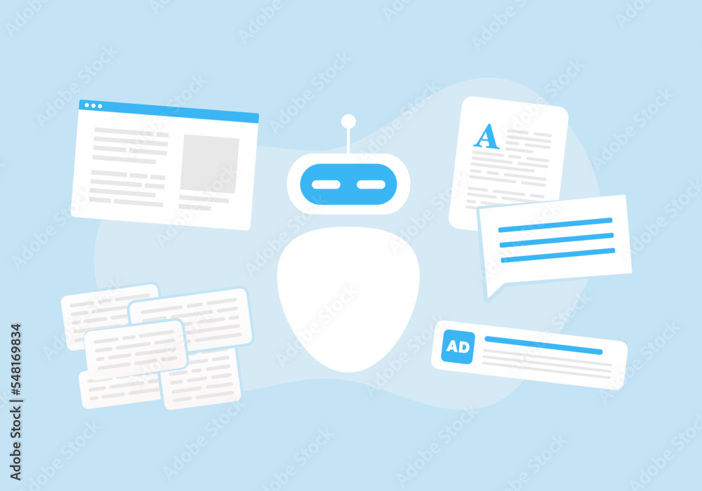 Poster ai writer, chatgpt content generator. artificial intelligence developing content for business, chatb