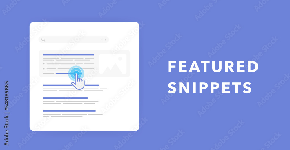 Poster featured snippets - extended top search results. optimize website for seo with organic results in se