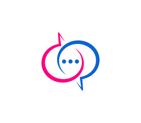 Obraz premium Chat Logo - Messaging and Communication Symbol - Speech Bubbles Icon