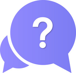 Question mark icon illustration. Colorful help sign speech bubble.