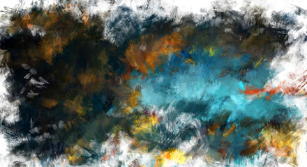 Brushed Painted Abstract Background. Brush stroked painting. Artistic vibrant and colorful wallpaper.