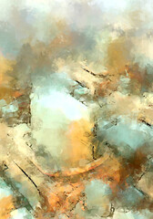 Obraz na płótnie Canvas Expressive brushed painting on canvas. Abstract texture. 2d illustration. Wide brushstrokes. Modern digital art. Contemporary brush. Modern expression. Popular style pattern painted image.