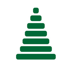 Image of a green Christmas tree on a white background in a minimalist style
