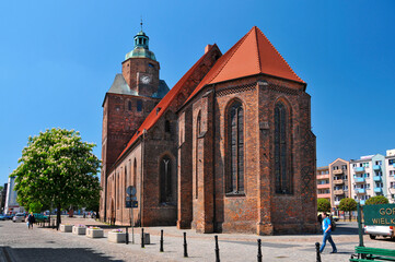 St. Mary's Cathedral in Gorzow Wielkopolski, city in Lubusz Voivodeship, Poland.