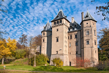Fototapeta na wymiar Castle in Goluchow, village in Geater Poland Voivodeship.