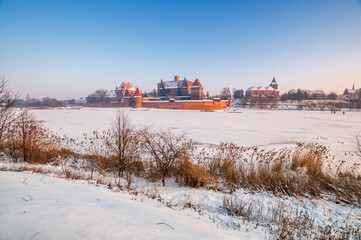The Castle of the Teutonic Order located in the Polish town of Malbork, Pomeranian Voivodeship.