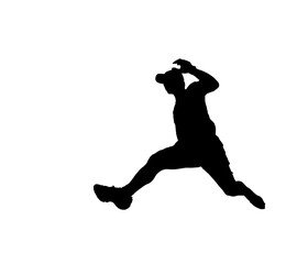 Fototapeta na wymiar silhouette of a person jumping
