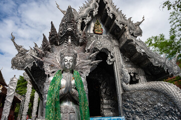  Wat Srisuphan  in Chiang Mai Thailand,Church built from silver.