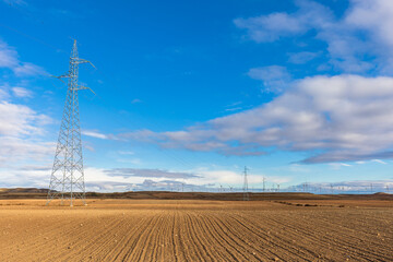 Metallic structure of electric towers to carry electricity from wind generators