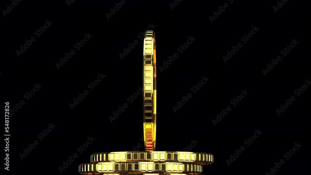 Poster a lot of bitcoin crypto currency gold bitcoin btc bit coin falling loop animation. blockchain techno