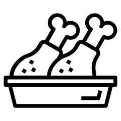 fried chicken food truck outline icon