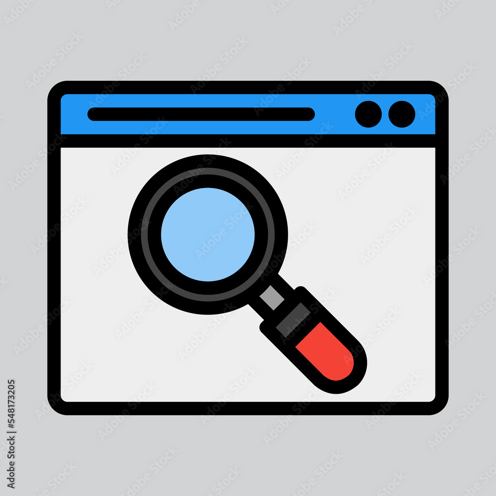 Wall mural search icon in filled line style about browser, use for website mobile app presentation