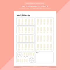 Nail Polish Log Book | Nail Polish Diary Journal | Notebook Printable Template