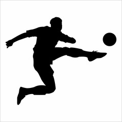 Fototapeta na wymiar silhouette of a football player