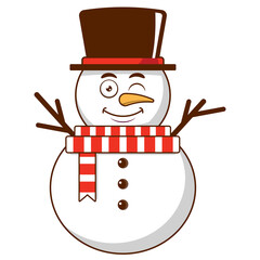 snowman smile face cartoon cute