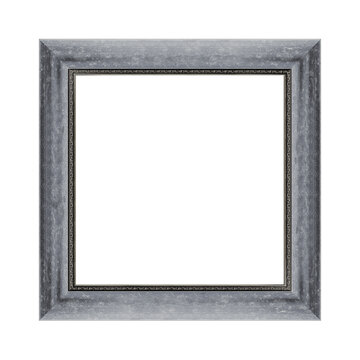 grey wooden frame for a picture or photo, frame for a mirror isolated on a transparent background.