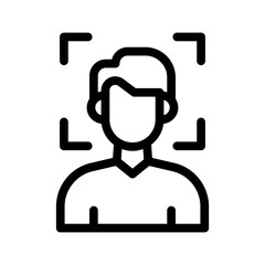 face scan line icon illustration vector graphic