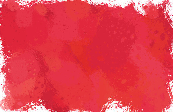red watercolor background illustration of grunge watercolor stains.