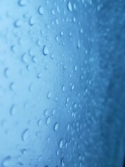 water drops on blue background