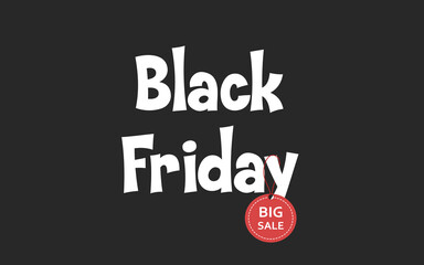 Black Friday sale sign on black background. Big sale