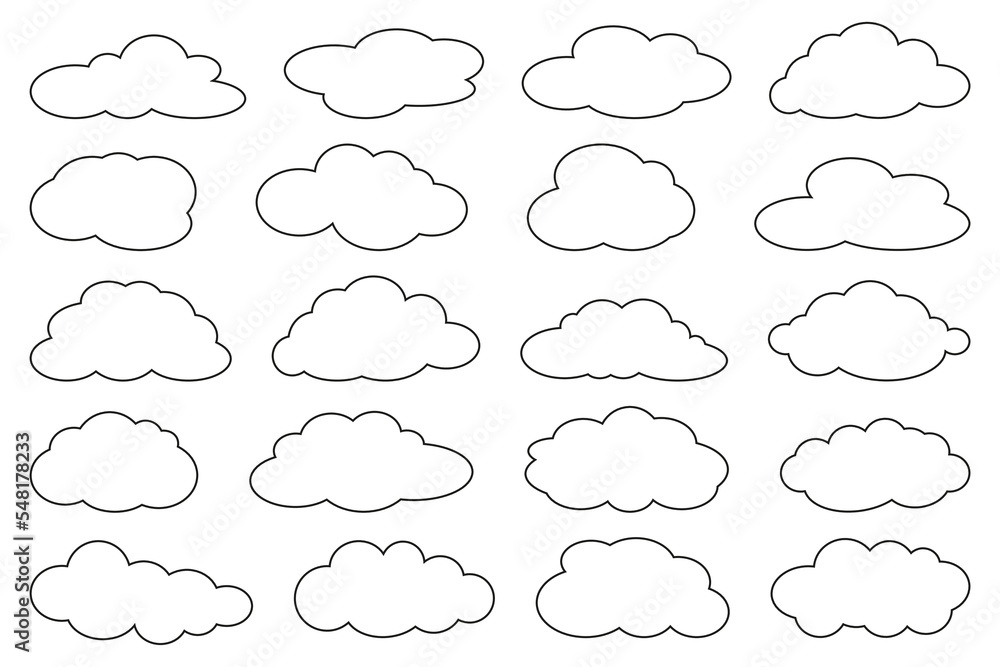 Poster cloud line icon. storage solution element, databases, networking, software image, cloud and meteorol