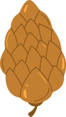 Acorn or pine tree cone vector illustration isolated on white background