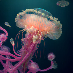 Fototapeta premium jelly fish in the aquarium digital art