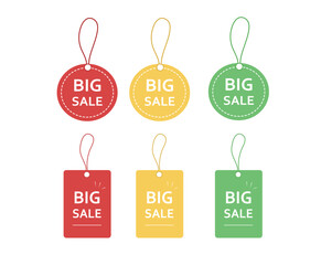 Set of card sale tags with text - Big Sale