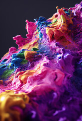 Colorful liquid paint splash background. Beautiful grunge textured fluid art