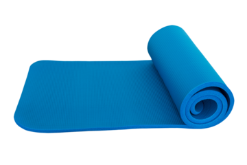 Blaue Fitness Matte und Hintergrund transparent  PNG cut out