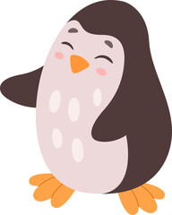 Happy penguin flat icon Christmas childish animals