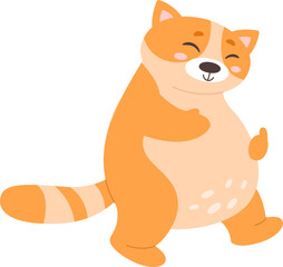 Happy fat cat flat icon Christmas childish animals